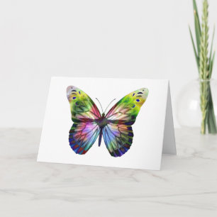 Vintage Colorful Butterfly Illustration Art Card