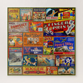 VINTAGE COLORFUL CHILDREN'S GAMES AND TOYS  JIGSAW PUZZLE