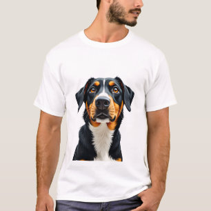 Vintage Colorful Dog Portrait Illustration Retro P T-Shirt