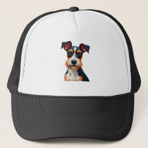 Vintage Colorful Dog Portrait Illustration Retro T Trucker Hat