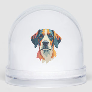 Vintage Colorful Dog Portrait Pop Art Style Pet Il Snowglobe