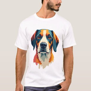 Vintage Colorful Dog Portrait Pop Art Style Pet Il T-Shirt