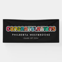Vintage colorful Graduation party Congratulations