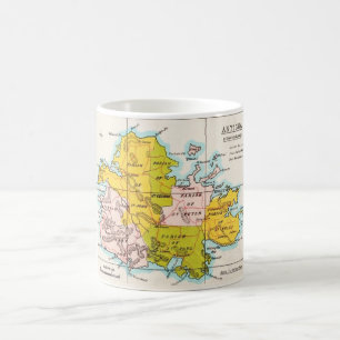Vintage Colorful Map of Antigua Mug