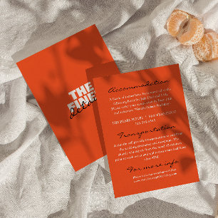 Vintage colorful Retro Bold Modern Wedding Enclosure Card