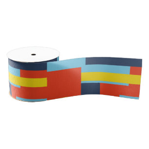 Vintage Colors Tribal Cross Design/Set 2 Grosgrain Ribbon