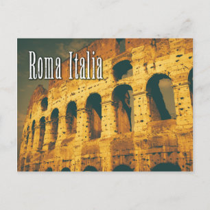 vintage colosseum roma italia postcard