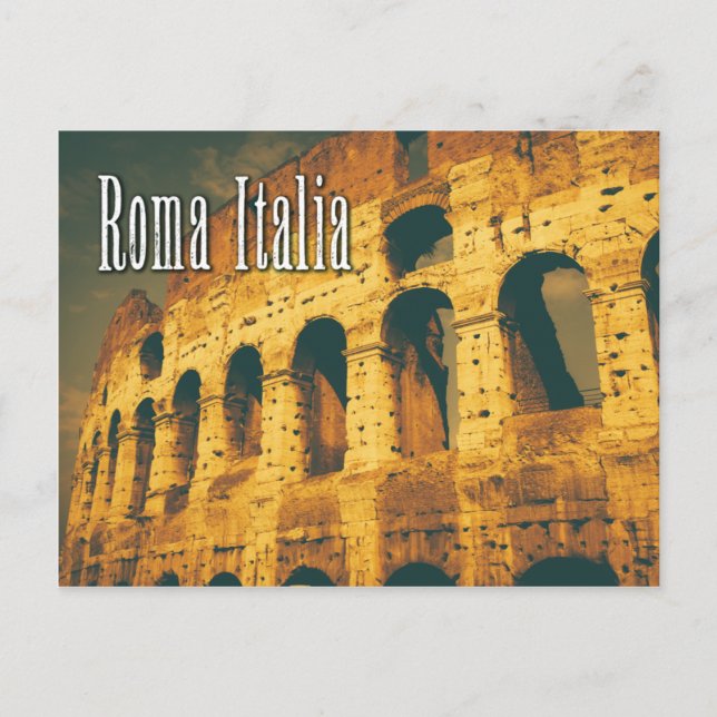 vintage colosseum roma italia postcard (Front)