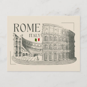 Vintage Colosseum Rome, Italy Holiday Postcard