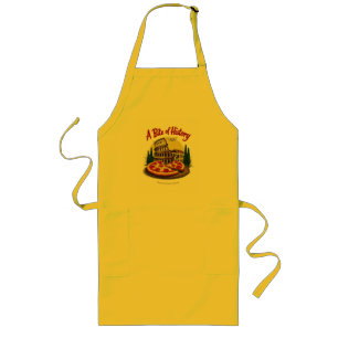 Vintage Colosseum Rome & Neapolitan Pizza Art Long Apron