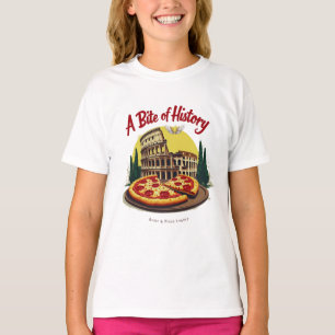 Vintage Colosseum Rome & Neapolitan Pizza Art T-Shirt