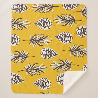 Vintage Colour Autumn Nature Elements Sherpa Blanket