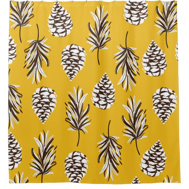 Vintage Colour Autumn Nature Elements Shower Curtain (Front)