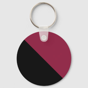 Vintage Colour Block Keychain (Black & Berry Red)