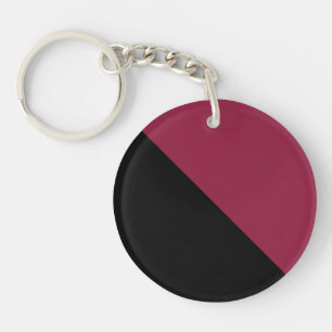 Vintage Colour Block Keychain (Black & Berry Red)