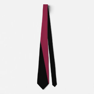Vintage Colour Block Neck Tie (Black & Berry Red)