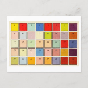 Vintage Colour Chart for Colorising Photos Postcar Postcard