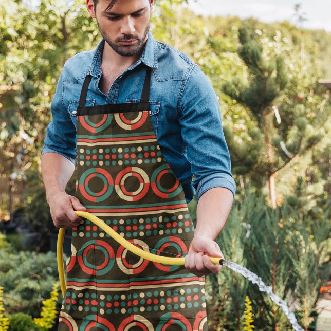 Vintage Colour Geometric Shape Pattern Apron (Apron)