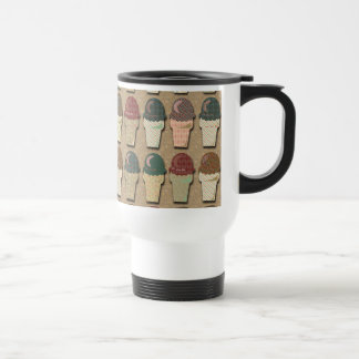 Vintage Colour Ice Cream Cones Pattern Design Travel Mug