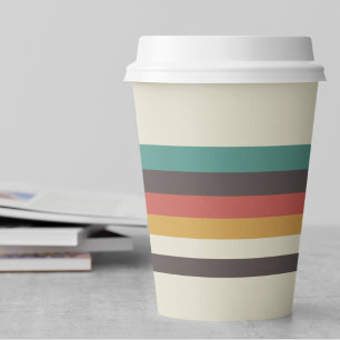 Vintage Colour Stripes Paper Cups