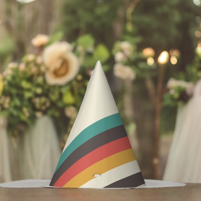 Vintage Colour Stripes  Party Hat (vintage stripes Paper party hat, Kids,adults,party birthday hat,Baby Shower,wedding,celebration hat)