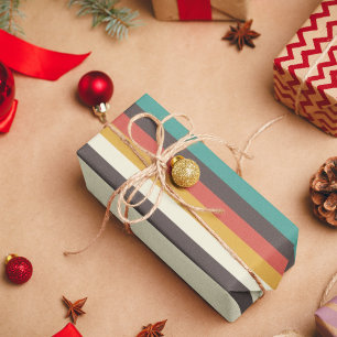 Vintage Colour Stripes Wrapping Paper