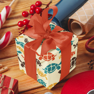 Vintage Colour Tortoise Cartoon Wrapping Paper