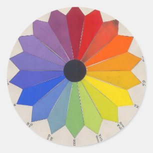 Vintage Colour Wheel Scale Normal Colours And Hues Classic Round Sticker
