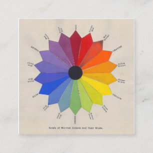 Vintage Colour Wheel Scale Normal Colours And Hues Square Business Card