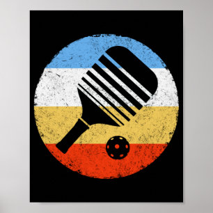 Vintage Coloured Retro Pickleball Poster