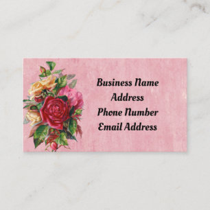 Vintage Coloured Roses Business Card