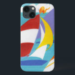 Vintage Colourful Abstract Sailboats in Water iPhone 13 Case<br><div class="desc">This is a vintage image a group of colourful and bright abstract sailboats sailing in a lake.  See my store Art by MAR for matching products with this design.</div>