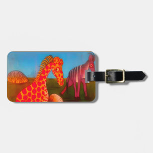 Vintage Colourful African wild animal colours desi Luggage Tag