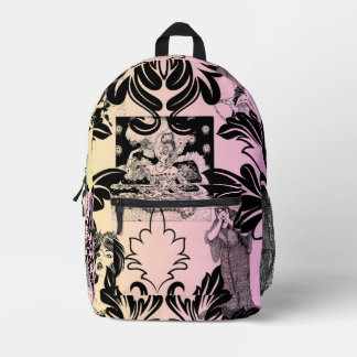 Vintage Colourful Arc Deco Damask Victorian Age  Printed Backpack