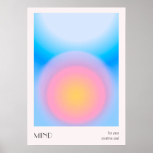 Vintage Colourful Aura Effect Gradient Poster