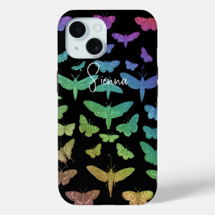 Vintage colourful butterflies moths insects  iPhone 15 case