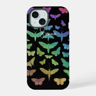 Vintage colourful butterflies moths insects iPhone 15 case