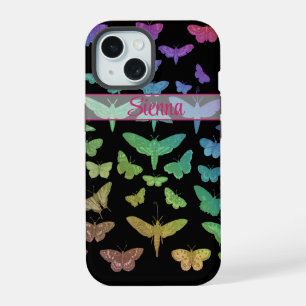 Vintage colourful butterflies moths insects  iPhone 15 case