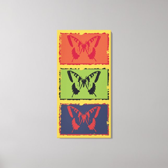 Vintage Colourful Butterfly Fine Art 2 Canvas Print (Front)