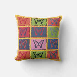 Vintage Colourful Butterfly Fine Art 2 Cushion