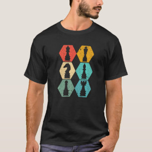Vintage Colourful Chess Pieces Chessmaster Love To T-Shirt