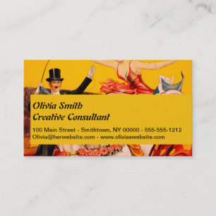 Vintage Colourful Circus Performer Poster Business Card