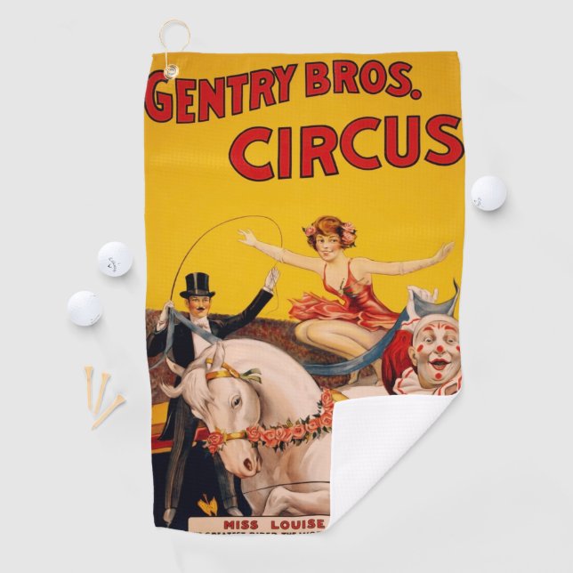 Vintage Colourful Circus Performer Poster Golf Towel (InSitu)