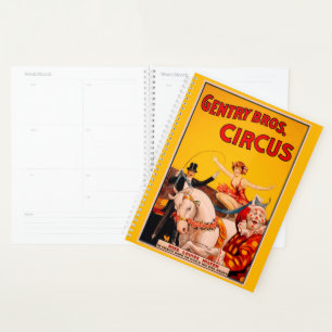 Vintage Colourful Circus Performer Poster Planner