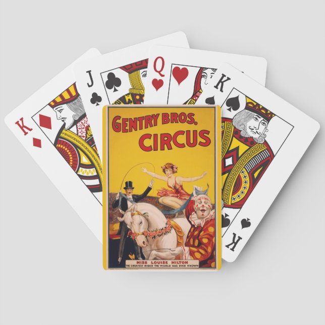 Vintage Colourful Circus Performer Poster Playing Cards (Back)