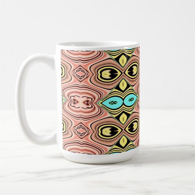 Vintage colourful classic trendy pattern design  coffee mug (Left)
