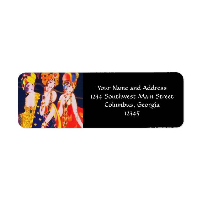 Vintage Colourful Deco Women with Jewellery (Front)