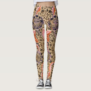Vintage Colourful Decorative Floral Pattern Leggings