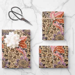 Vintage Colourful Decorative Floral Pattern Wrapping Paper Sheet