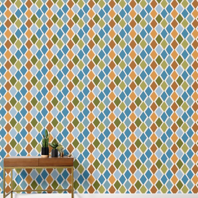 Vintage Colourful Diamons Wallpaper (Hallway)